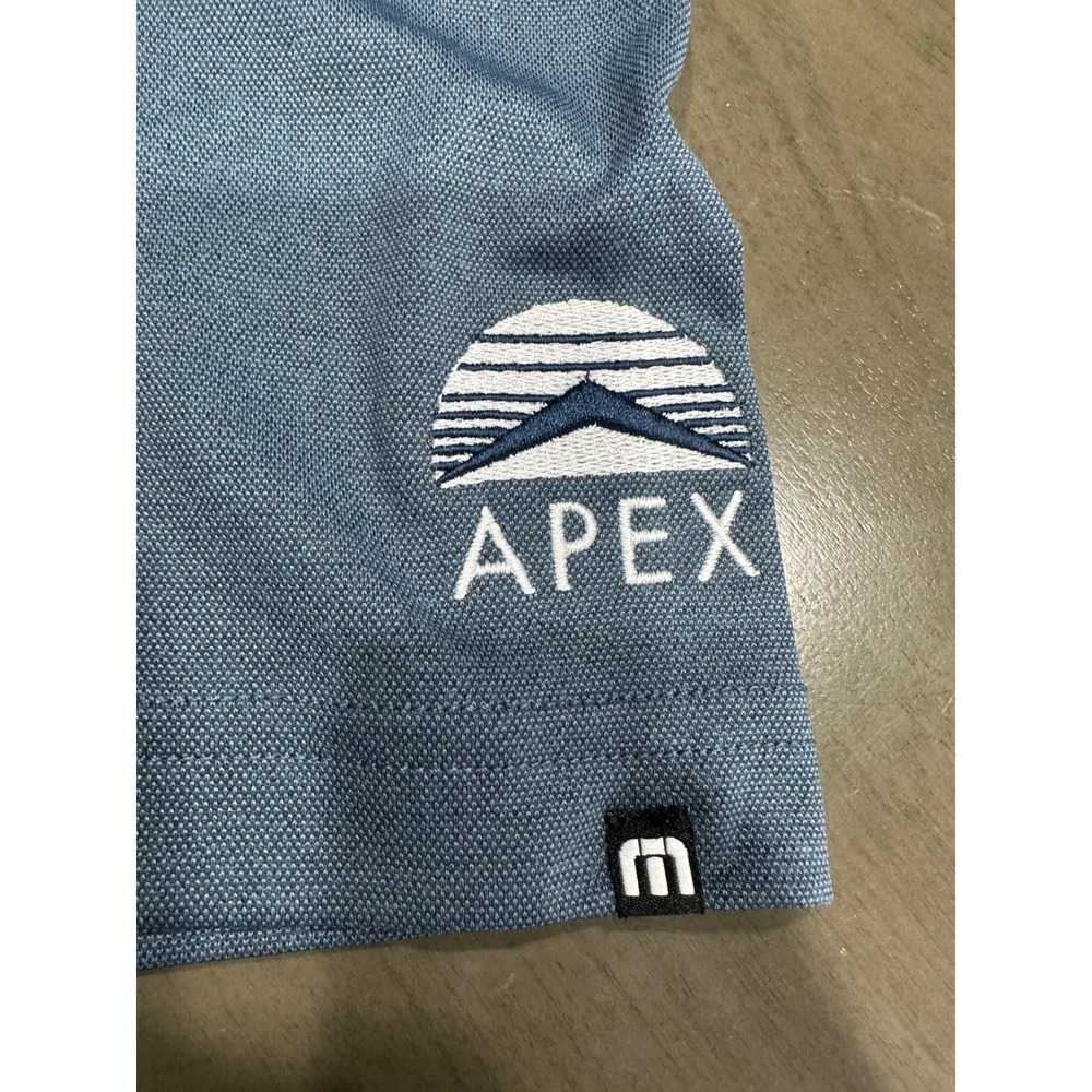 Travis Mathew Mens Blue Short Sleeve Polo Shirt Apex Logo XL 1MU410 - Picture 2 of 10
